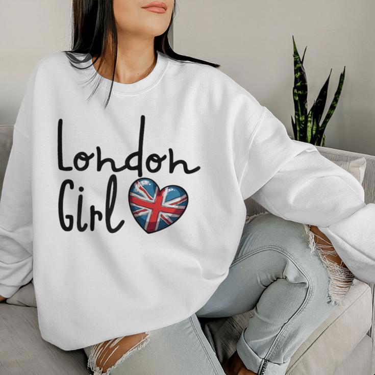 London Girl London Girls British Flag Women's Sweatshirt Frauen Geschenke für Sie