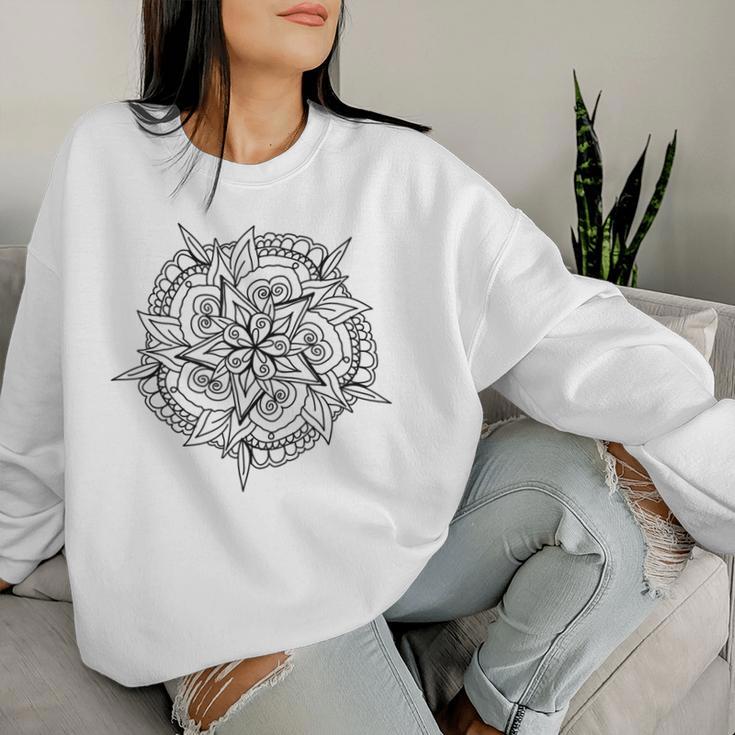 Mandala For Colouring Pattern Comic Painting Sweatshirt Frauen Geschenke für Sie