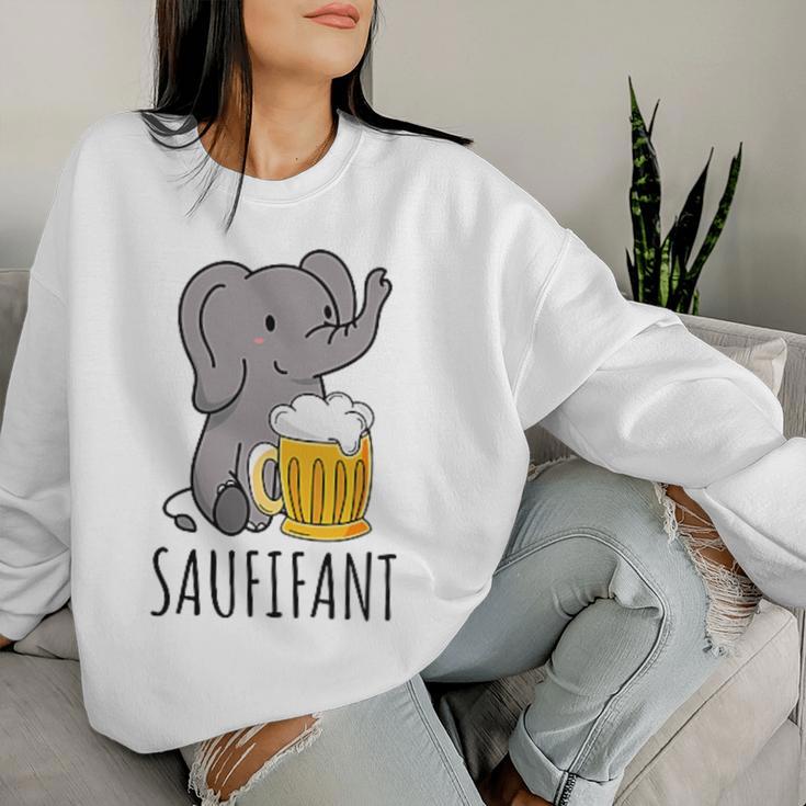 Saufifant Beer Drinker Saufen Party Saying Sweatshirt Frauen Geschenke für Sie