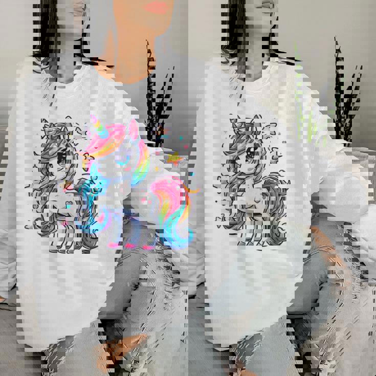 Unicorn For Girls Cute Rainbow Magical Unicorn Women Sweatshirt Gifts for Her