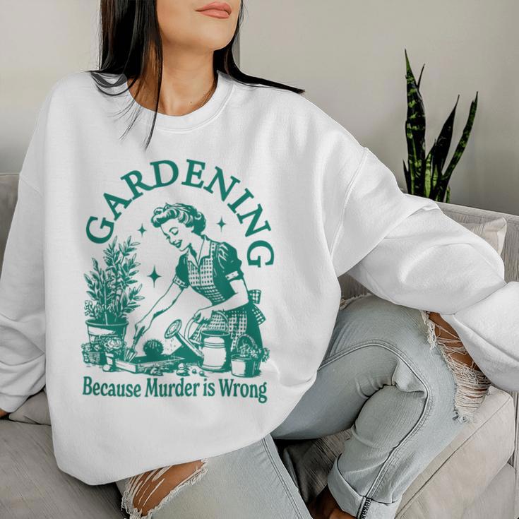 Vintage Love Plant Gardening Lady Because Murder Falsch Ist Sweatshirt Frauen Geschenke für Sie