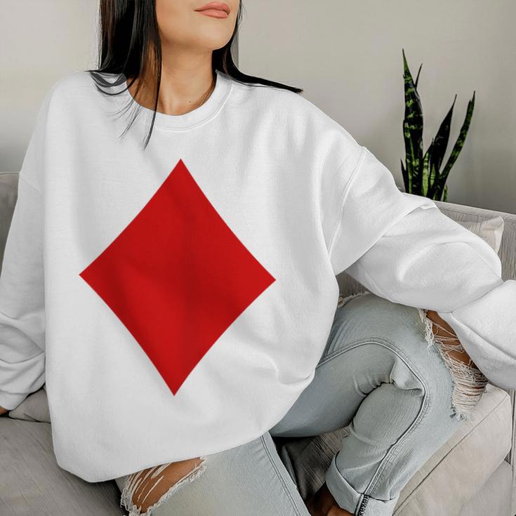 Women's Card Game Costume Playing Card Checked Fancy Dress & Carnival Sweatshirt Frauen Geschenke für Sie