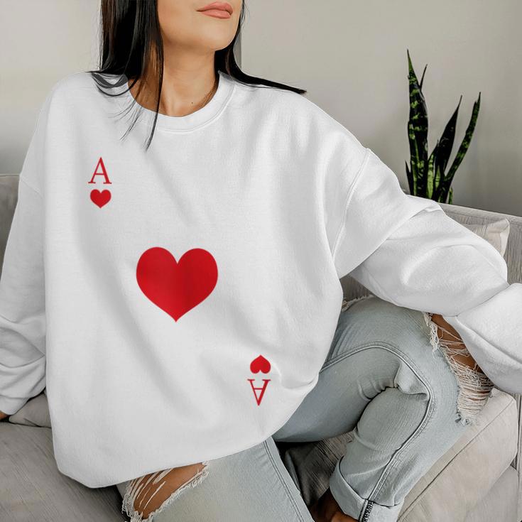 Women's Heart Ass Costume Playing Card Game Poker Skat Carnival Sweatshirt Frauen Geschenke für Sie