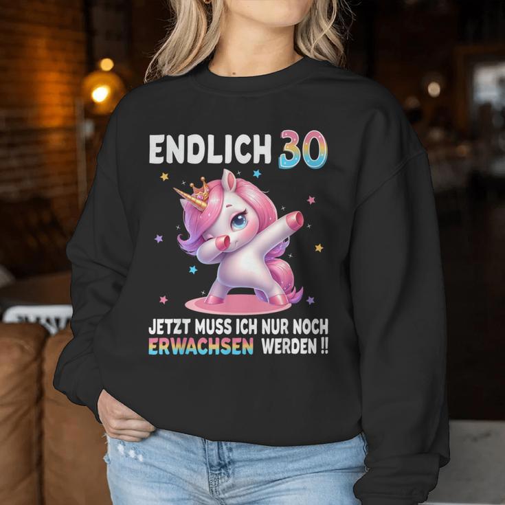 30Th Birthday Woman 30 Years Party Outfit Unicorn Sweatshirt Frauen Lustige Geschenke