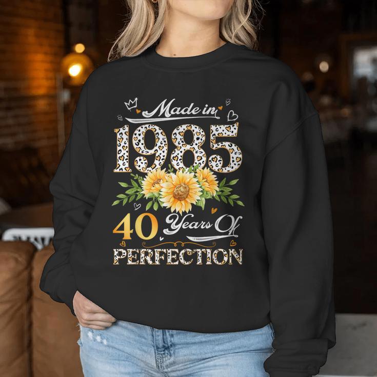 40Th Birthday Floral Made In 1985 40 Years Old Daisy Sweatshirt Frauen Lustige Geschenke