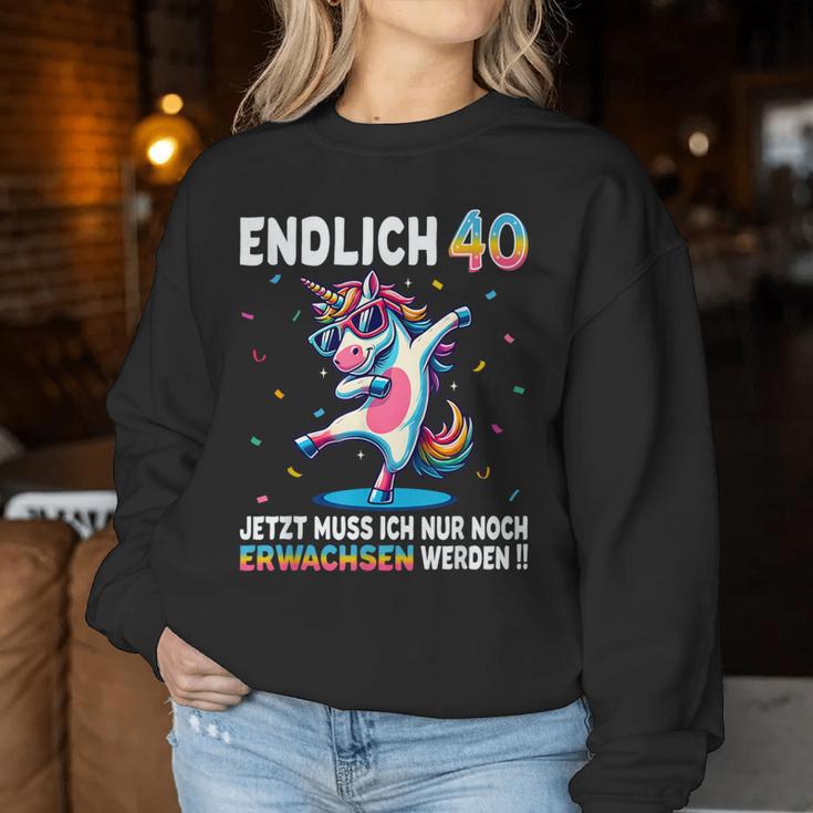 40Th Birthday Woman Man Party Outfit Unicorn Sweatshirt Frauen Lustige Geschenke