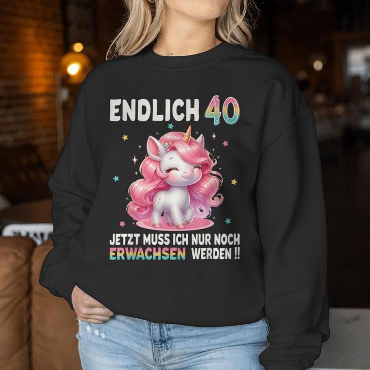 40Th Birthday Woman Party Outfit Unicorn Sweatshirt Frauen Lustige Geschenke