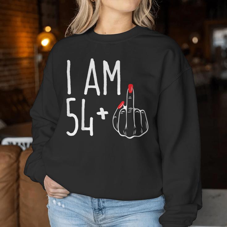 I Am 54 Plus 1 Middle Finger 55Th Women's Birthday Sweatshirt Frauen Lustige Geschenke