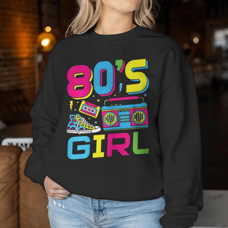 80S Girl 80S Theme Party 80S Outfit Sweatshirt Frauen Lustige Geschenke