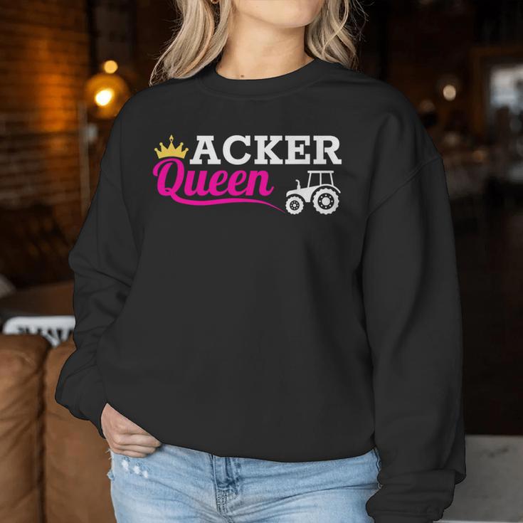 Acker Queen Bäuerin Traktor Bauernhof Spruch Landwirtin Sweatshirt Frauen Lustige Geschenke