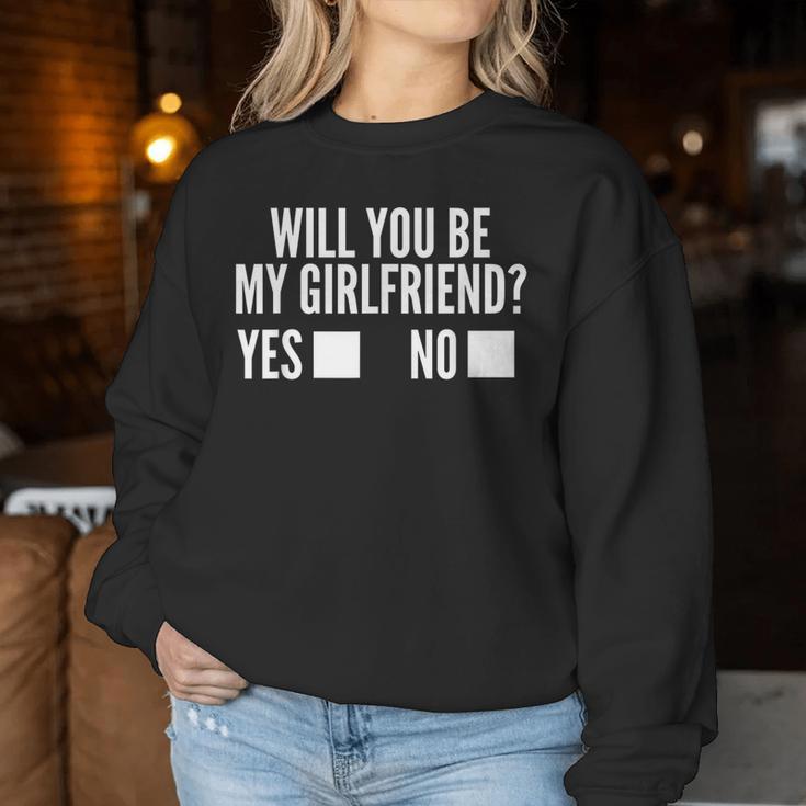 Ask Her Will You Be My Girlfriend Cutealentine's Day Sweatshirt Frauen Lustige Geschenke