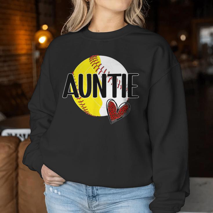 Baseball Softball Auntie Proud Softball Baseball Aunt Women Sweatshirt Funny Gifts
