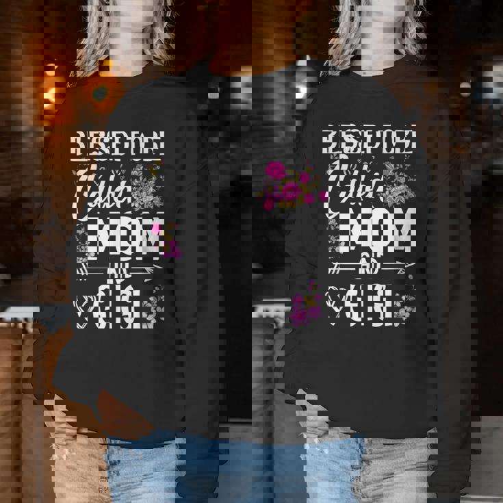 Blessed To Be Called Mom And Gigi Mother's Day Floral Women Women Sweatshirt Personalized Gifts