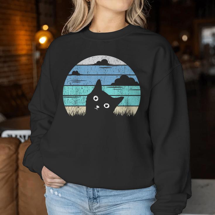 Cat Women's Meow Cat Motif Sweatshirt Frauen Lustige Geschenke