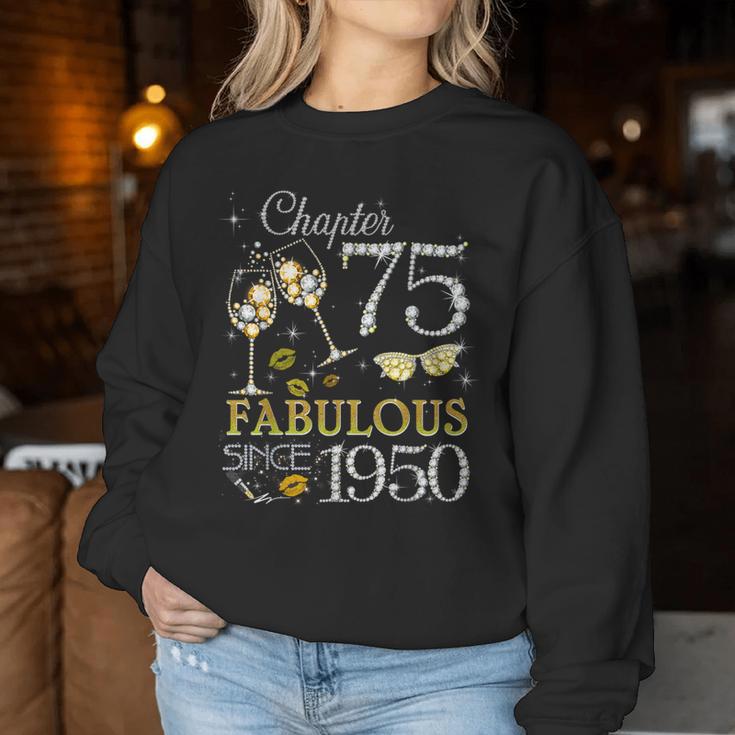Chapter 75 Fabulous Since 1950 75Th Birthday Queen Sudadera Mujer Regalos divertidos