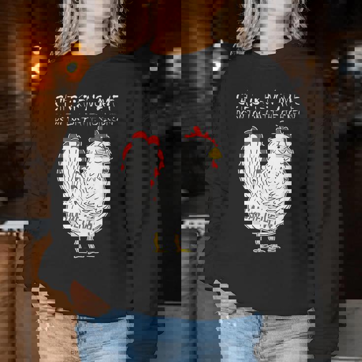 Chicken Game Don`T Look At The Chicken Game Over Farmers Sudadera Mujer Regalos divertidos