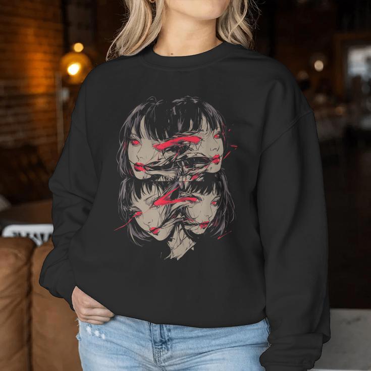 Creepy Horror Anime Manga Girl Japan Japanese Harajuku Sweatshirt Frauen Lustige Geschenke