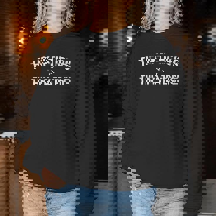 Cuisses Épaisses Et Bonnesibrations Citation Positive Amus Sweat-shirt pour femme Cadeaux drôles