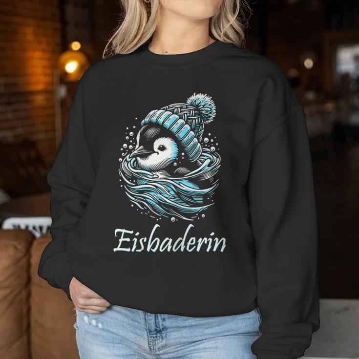 Eisbaderin Winter Swimming Penguin Women's Ice Bathing Sweatshirt Frauen Lustige Geschenke