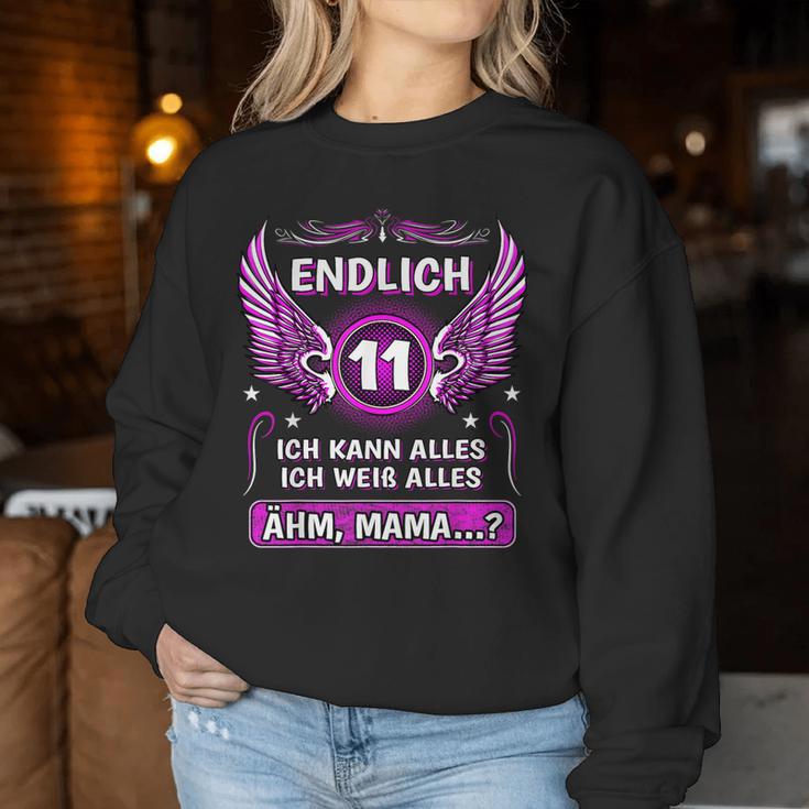 Endlich 11 Ähm Mama 11St Birthday Boy Girl Child S Sweatshirt Frauen Lustige Geschenke