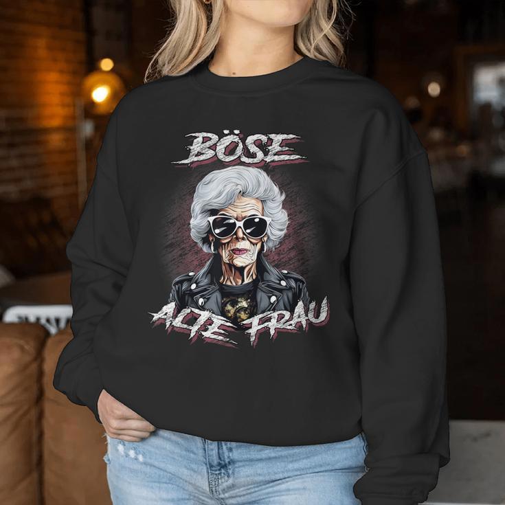 Evil Old Woman Women's Motorcycle Sarcasm Sweatshirt Frauen Lustige Geschenke