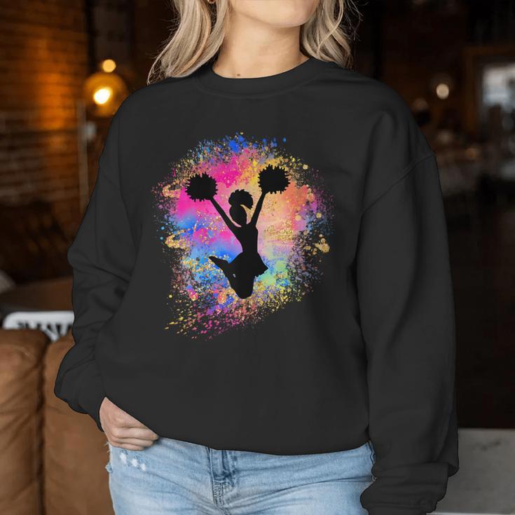 Girls' Rainbow Cheerleader Silhouette Female Cheerleader Sweatshirt Frauen Lustige Geschenke