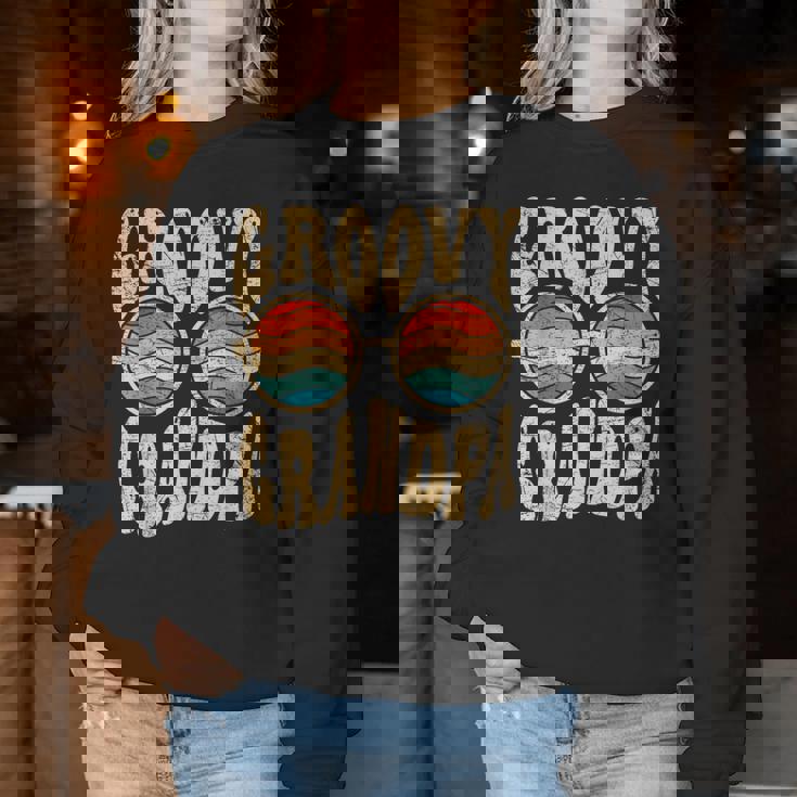 Groovy Grandpa Aesthetic Nostalgia 70'S Retro Grandpa Sudadera Mujer Regalos divertidos