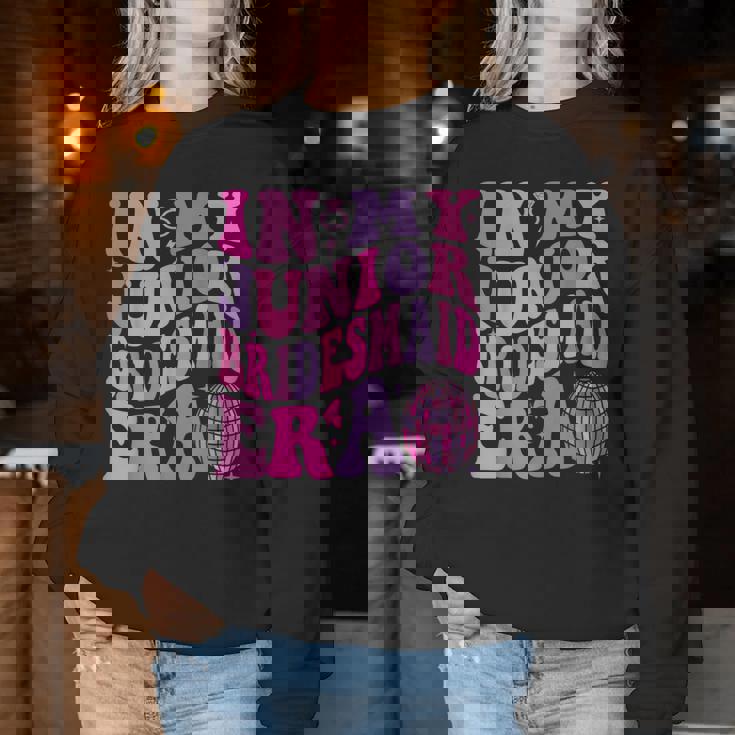 Groovy In My Junior Bridesmaid Era Wedding Bride Engagement Women Sweatshirt Personalized Gifts