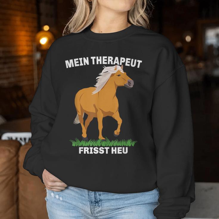 Haflinger Horse Mein Therapeut Feats Hay Sweatshirt Frauen Lustige Geschenke