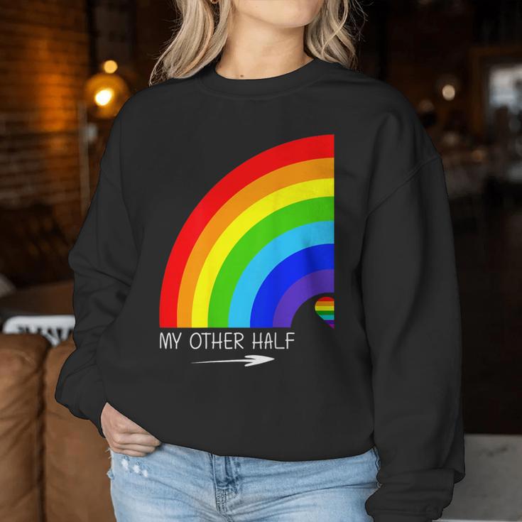 My Other Half Gay Couple Rainbow Pride Cool Lgbt Sweatshirt Frauen Lustige Geschenke