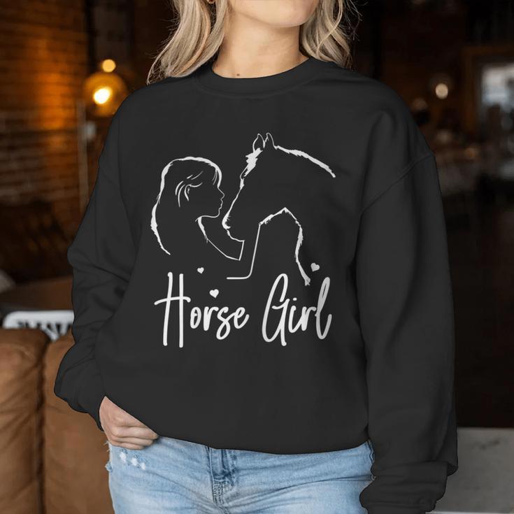 Horse & Rider Horse Girl Riding Girls Women's S Sweatshirt Frauen Lustige Geschenke