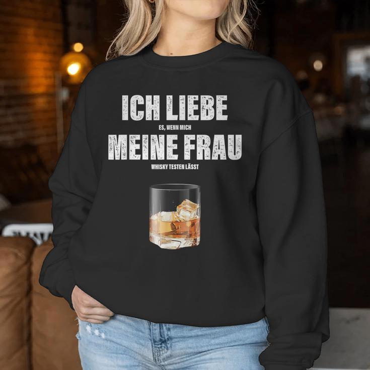 Ich Liebe Meine Wrau I Love My Woman Whisky Alcoholalent Sweatshirt Frauen Lustige Geschenke