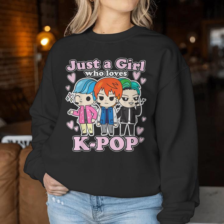 K-Pop Just A Girl Who Loves K-Pop Korean Pop Band Sweatshirt Frauen Lustige Geschenke