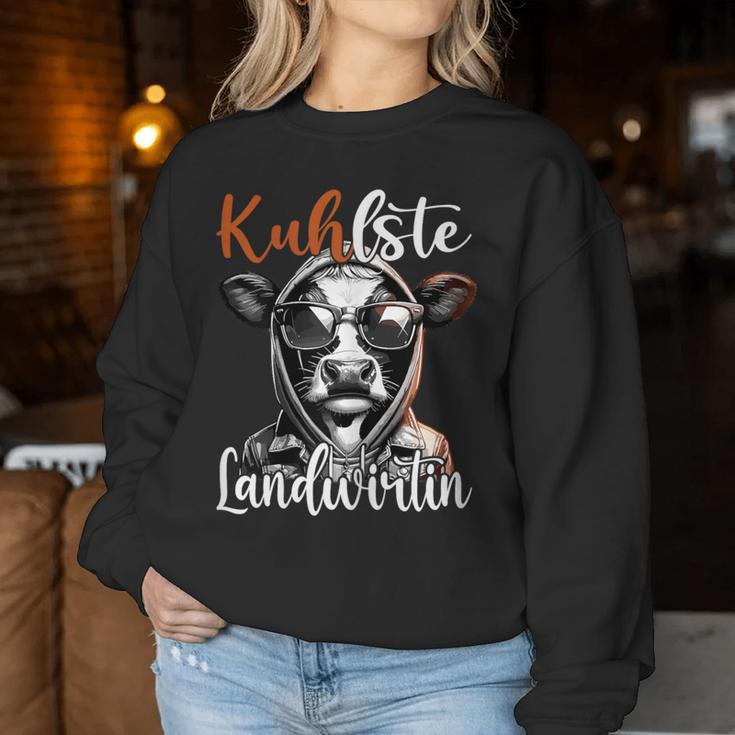 Kuhlste Landwirtin Für Landwirt Women's Farmer Cow Sweatshirt Frauen Lustige Geschenke