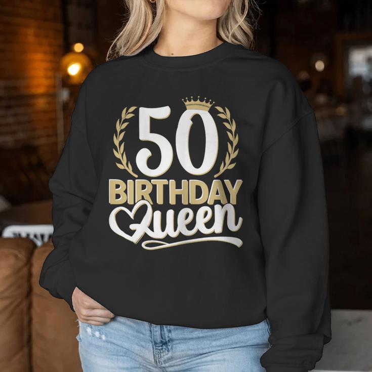 Ladies 50Th Birthday Woman 50S Birthday Birthday Queen 50 Sweatshirt Frauen Lustige Geschenke