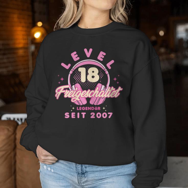 Level 18 Years Girl's Woman Birthday Gamer Girl 2007 Sweatshirt Frauen Lustige Geschenke