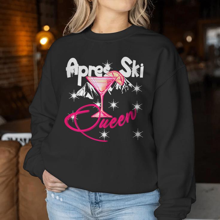 Lustiges Kostüm Wintersport Spruch Apres Ski Queen Partysekt Sweatshirt Frauen Lustige Geschenke