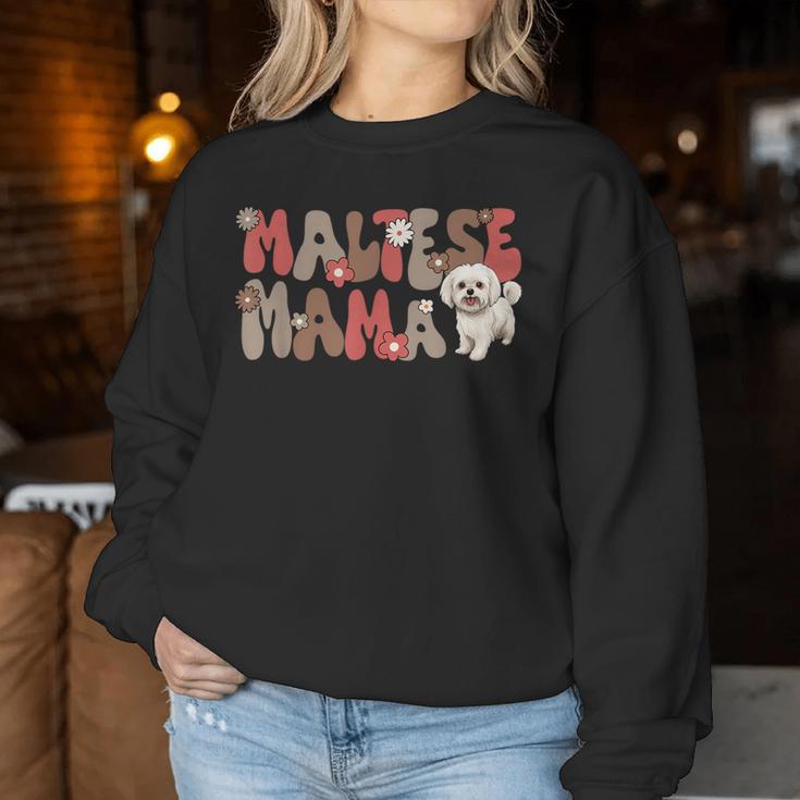 Maltese Groovy World's Best Maltese Mum Sweatshirt Frauen Lustige Geschenke