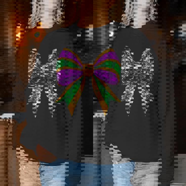 Mardi Gras Coquette Bow Fat-Tuesday New Orleans Girls Women Sweatshirt Unique Gifts