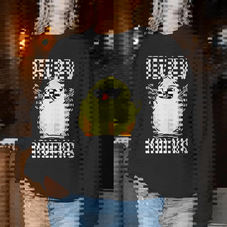 Pew Pew Madafakas Crazy Chicken Gun Regalos Divertidos Sudadera Mujer Regalos divertidos