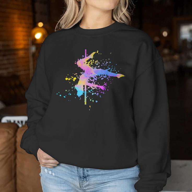 Poledance Bar Pole Dance Fitness Paint Splash Women's Sweatshirt Frauen Lustige Geschenke