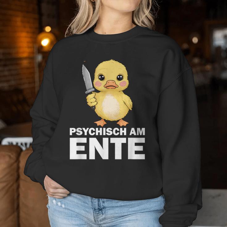 Psychisch Am Ente Crazy Duck Party Sweatshirt Frauen Lustige Geschenke