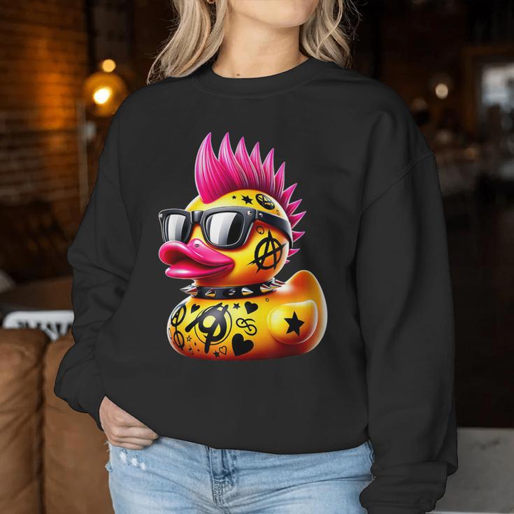 Punk Duck Duckling Punk Rocker Animal Lover Sweatshirt Frauen Lustige Geschenke