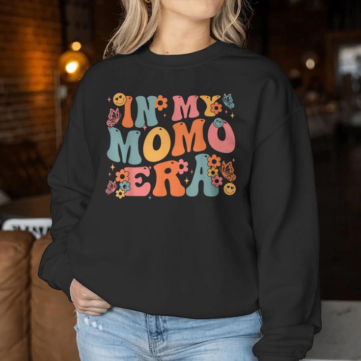 Retro Groovy In My Momo Era Baby Announcement Women Sweatshirt Funny Gifts