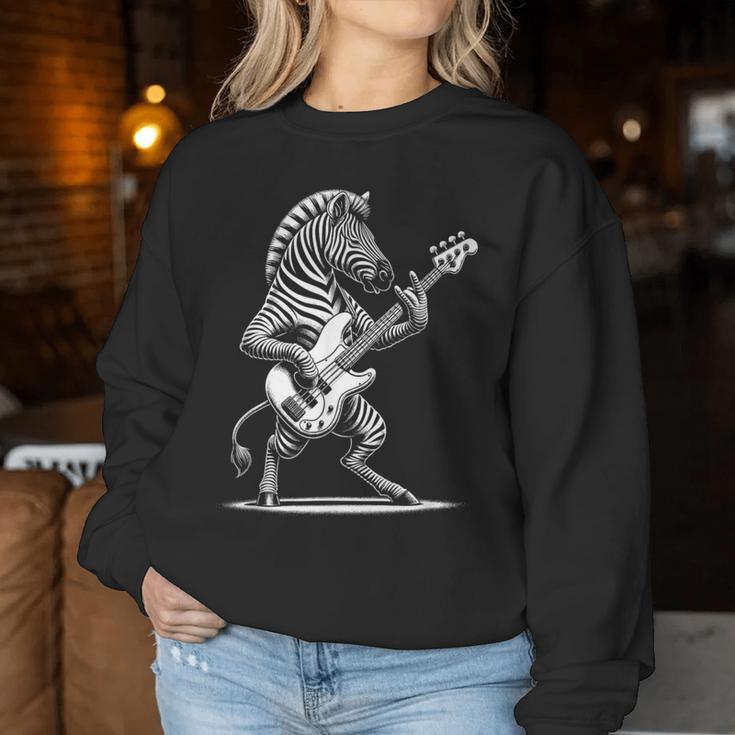 Rock N Roll Zebra Guitar Zebra Print Sweatshirt Frauen Lustige Geschenke