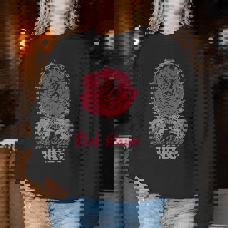 Rock Queenibes Guitarraintage Rose Rock Music Sudadera Mujer Regalos divertidos