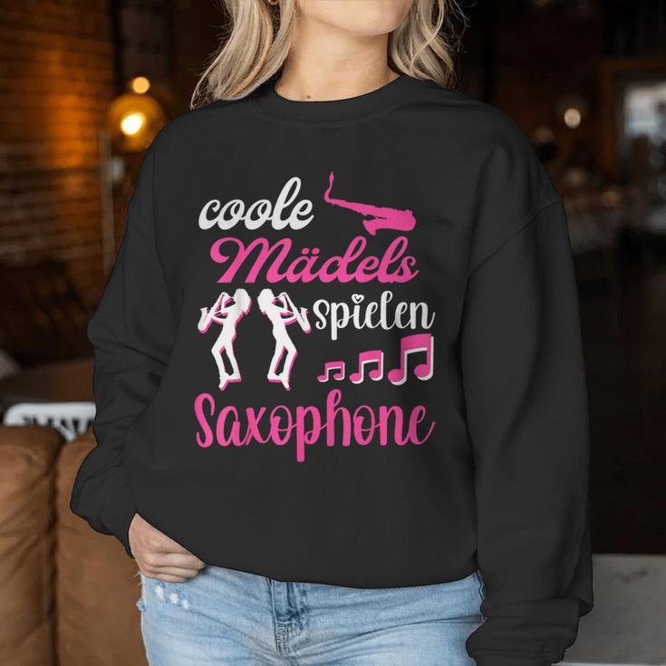 Saxophone Women's Cool Girls Playing Saxophone Sweatshirt Frauen Lustige Geschenke