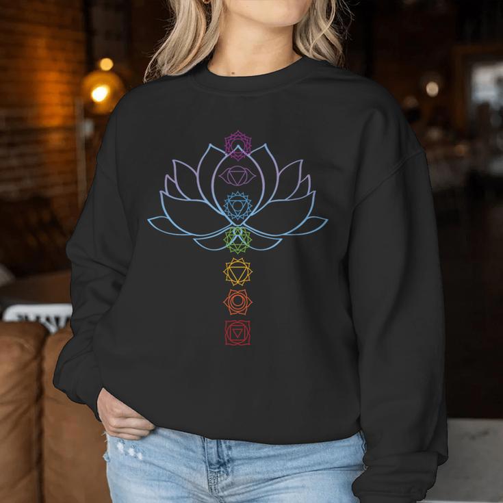 Spiritual Zen Lotus Flower Chakras Aligned Yoga Sweatshirt Frauen Lustige Geschenke