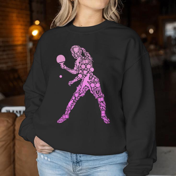 Table Tennis Table Tennis Player Ping Pong Children's Girls Sweatshirt Frauen Lustige Geschenke