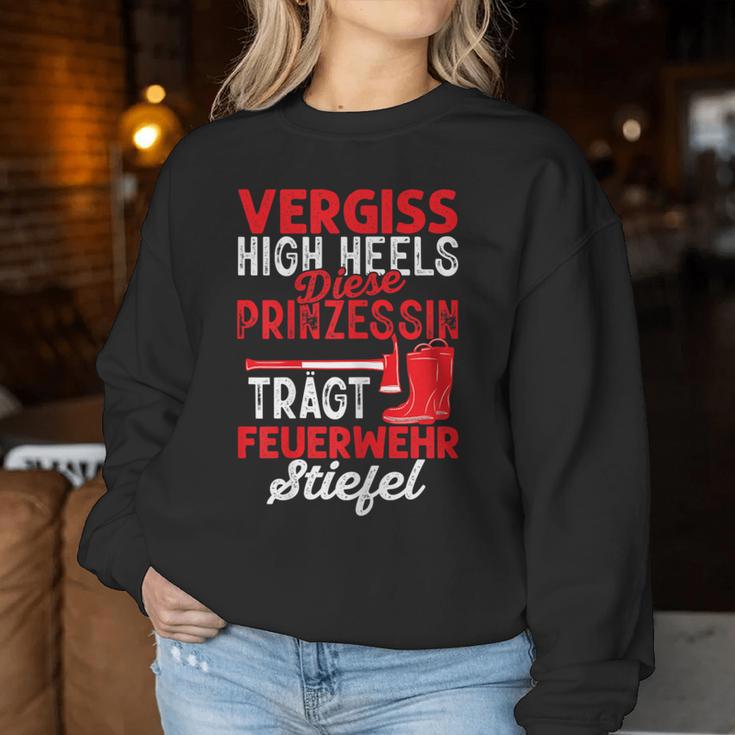 Women's Diese Prinzessin Trägt Feuerwehr Stiefel German Sweatshirt Frauen Lustige Geschenke